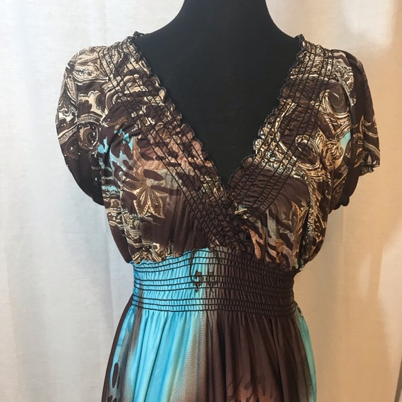 Plus size Maxi Dress Blue or Grey - Picture 4 of 6